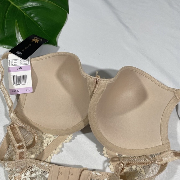 NWT Wacoal [ 34D US ] Embrace Lace Push-Up Bra in Natural‎ Nude - Picture 9 of 11